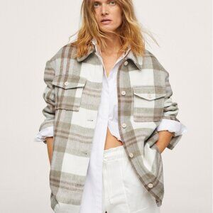 Mango Oversized Checked Shacket